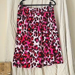 NY&Co Pink Leopard Print Skirt XL